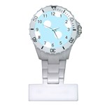 Polka Dots - White on Light Blue Nurses Watch