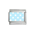 Polka Dots - White on Light Blue Italian Charm (9mm)