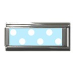 Polka Dots - White on Light Blue Superlink Italian Charm (9mm)
