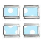 Polka Dots - White on Light Blue 9mm Italian Charm (4 pack)