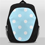 Polka Dots - White on Light Blue Backpack Bag