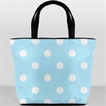 Polka Dots - White on Light Blue Bucket Bag
