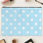 Polka Dots - White on Light Blue Cosmetic Bag (XXXL)
