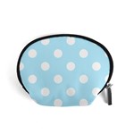 Polka Dots - White on Light Blue Accessory Pouch (Small)