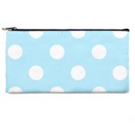 Polka Dots - White on Light Blue Pencil Case