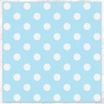 Polka Dots - White on Light Blue Canvas 12  x 12 
