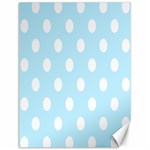 Polka Dots - White on Light Blue Canvas 12  x 16 
