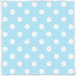 Polka Dots - White on Light Blue Canvas 20  x 20 