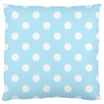 Polka Dots - White on Light Blue Large Cushion Case (Two Sides)