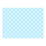Polka Dots - White on Light Blue Double Sided Flano Blanket (Mini)