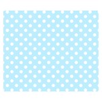 Polka Dots - White on Light Blue Double Sided Flano Blanket (Small)