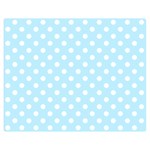 Polka Dots - White on Light Blue Double Sided Flano Blanket (Medium)