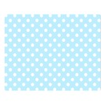 Polka Dots - White on Light Blue Double Sided Flano Blanket (Large)