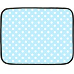 Polka Dots - White on Light Blue Double Sided Fleece Blanket (Mini)