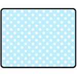 Polka Dots - White on Light Blue Fleece Blanket (Medium) (One Side)