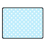 Polka Dots - White on Light Blue Fleece Blanket (Small) (One Side)
