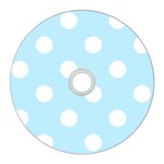 Polka Dots - White on Light Blue CD Wall Clock