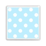 Polka Dots - White on Light Blue Memory Card Reader with Storage (Square)