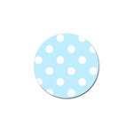 Polka Dots - White on Light Blue Golf Ball Marker