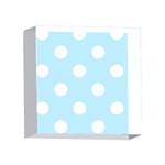 Polka Dots - White on Light Blue 4 x 4  Acrylic Photo Block