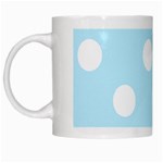 Polka Dots - White on Light Blue White Mug