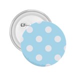 Polka Dots - White on Light Blue 2.25  Button