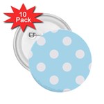 Polka Dots - White on Light Blue 2.25  Button (10 pack)