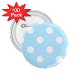 Polka Dots - White on Light Blue 2.25  Button (100 pack)