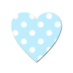 Polka Dots - White on Light Blue Magnet (Heart)