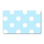 Polka Dots - White on Light Blue Magnet (Rectangular)