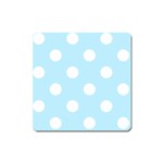 Polka Dots - White on Light Blue Magnet (Square)