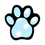 Polka Dots - White on Light Blue Magnet (Paw Print)