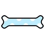 Polka Dots - White on Light Blue Magnet (Dog Bone)
