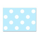 Polka Dots - White on Light Blue Sticker A4 (100 pack)