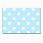 Polka Dots - White on Light Blue Postcards 5  x 7  (Pkg of 10)