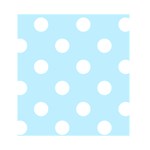 Polka Dots - White on Light Blue Greeting Card 4.5  x 6 