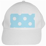 Polka Dots - White on Light Blue White Cap