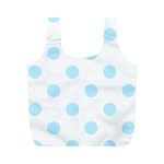Polka Dots - Light Blue on White Full Print Recycle Bag (M)