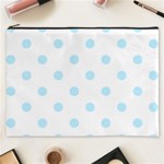 Polka Dots - Light Blue on White Cosmetic Bag (XXXL)