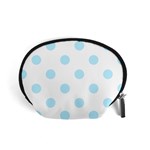 Polka Dots - Light Blue on White Accessory Pouch (Small)