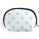 Polka Dots - Light Blue on White Accessory Pouch (Medium)