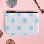 Polka Dots - Light Blue on White Mini Coin Purse