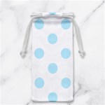 Polka Dots - Light Blue on White Jewelry Bag