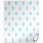 Polka Dots - Light Blue on White Canvas 8  x 10 