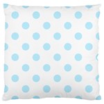 Polka Dots - Light Blue on White Large Cushion Case (Two Sides)
