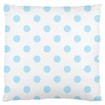 Polka Dots - Light Blue on White Large Flano Cushion Case (Two Sides)