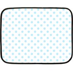 Polka Dots - Light Blue on White Double Sided Fleece Blanket (Mini)