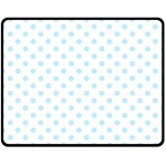 Polka Dots - Light Blue on White Double Sided Fleece Blanket (Medium) (Two Sides)