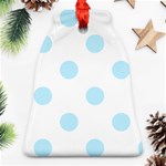 Polka Dots - Light Blue on White Ornament (Bell)