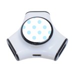 Polka Dots - Light Blue on White Portable USB Hub (One Side)